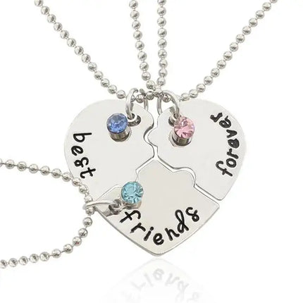 Romantic Best Friends Honey Love Couple Pendant Necklace 2 Pcs/Set Rainbow Broken Heart BFF Good Friends Friendship Jewelry Gift