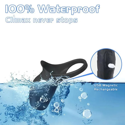 Female Vagina G-Spot Stimulation Vibrating Penis Sleeve Cock Ring Adult Sex Toys for Men Penis Ring VibratorMale Couple Sex Toy