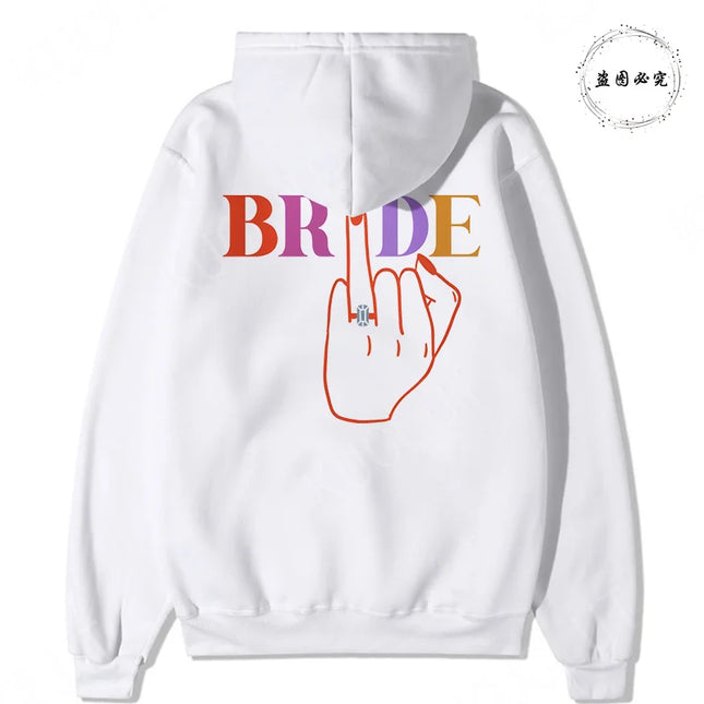 French Girls Hoodies: Future Bride & Team Bride Printed Pullover, Long Sleeve Sweatshirts for Bachelorette Party Single Farewell