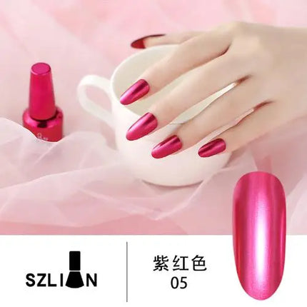 1PCS Metal Mirror Silver Baking Free Nail Polish Super Texture Gorgeous Durable Nail Polish Multicolor Bright Nail Polish Beauty
