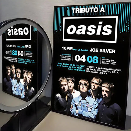 Band O-Oasis Classics Poster Perfect Sticker Self Adhesive Art Designed for Home Dining Office Spaces