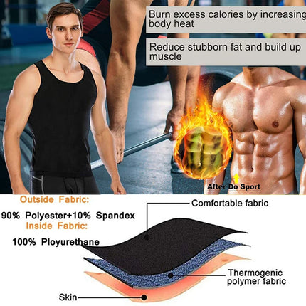 Hot Slimming Sauna Sweat Vest for Men Heat Trapping Pullover Sweat Enhancing Vest Workout Body Shaper Reduce Weight Tank Tops