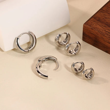 Classic Hoop Earrings for Women Girls Gold Color Chunky Stainless Steel Earrings 2026 Trend New in Minimalist Ear Jewelry aretes