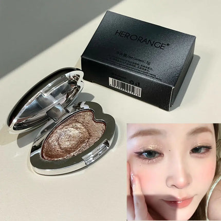 Pearlescent Blue Metallic Eyeshadow Palette Punk Smoky Purple Mashed Potato Waterproof Shimmer Glitter Heart-shaped Eye Shadow