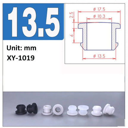 Black Silicone Rubber Snap-on Grommet Hole Plugs End Caps Bung Wire Cable Protect Bush 4.5mm-30mm