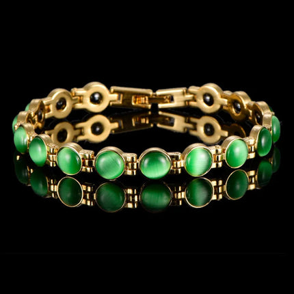 Wu's 2022 Hot Selling New Products Plated 18K Gold Opal Bracelet Magnet Bracelet for Women Energy Magnetic Bracelet