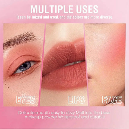 Natural Matte Blush Cream Long Lasting Waterproof Brightening Multi Use For Lips Face Cheeks Monochrome Nude