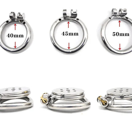 Male Chastity Device Flat Round Hole Metal Chastity Lock,Cock Cage,Urethra Catheter,Penis Ring,Bondage Belt Sex Toys For Men Gay