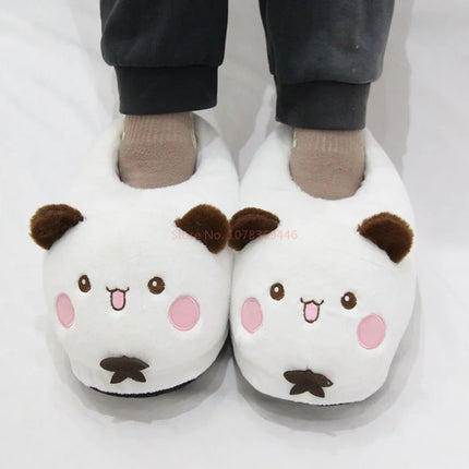 New Panda Bubu And Yier Plush Slippers Cartoon Panda Indoor Couple'S Warm Cotton Slippers Autumn And Winter Gift
