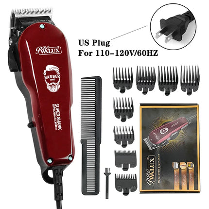 WALUX Professional AC Hair Clipper, 10W Strong Power 2M Cord with 8 Adjustable Guide Combs for Men Home Barber Haircuts