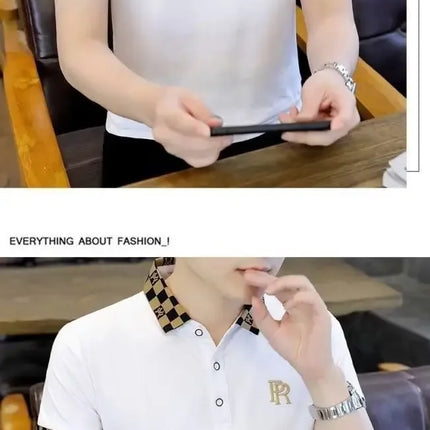 Men's Half Sleeve Cotton Polo Shirt Casual Lapel Short Sleeve Summer Fashion Trendy High End Body Wear 2024 Summer Style