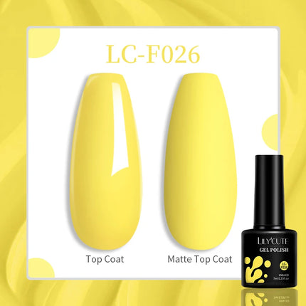 LILYCUTE 7ML Glitter Gel Nail Polish Sparkling Semi Permanent UV Gel Colorful Shinning Gel Varnish Nail Art Soak Off UV LED Gel