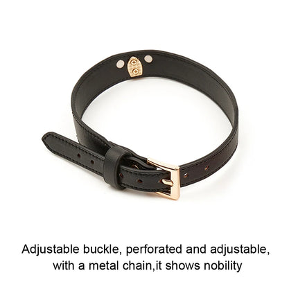 BLACKWOLF Bondage Genuine leather Collar Slave Bed Neck Restraint with Leash BDSM Erotic Sex Toys For Women Couples Adult Games