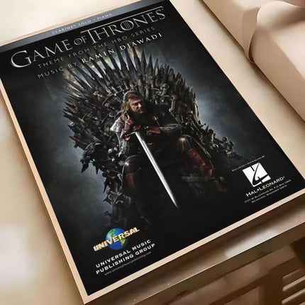 Anime G-Game Hot T-Thrones-S Poster Poster Waterproof HD Wall Art Decal Self-Adhesive Aesthetic Decor For Home Living