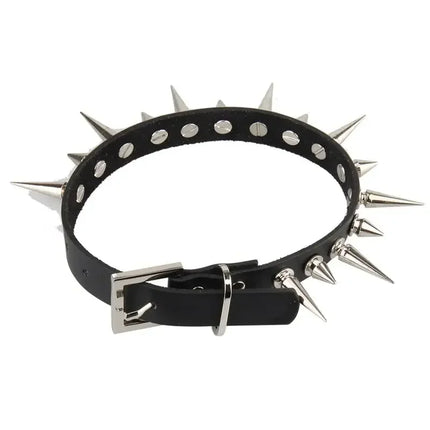 Woman Black Punk Choker Collar Necklace Sexy PU Leather Heart Lock Key Spike Chocker Gothic Cosplay Accessories Party Jewelry