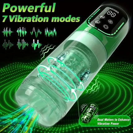5 in 1 Automatic Thrusting Rotation Male Masturbator Penis Pump Sucking Pocket Pussy Blowjob Machine Adult Sex Toys for Men 18+