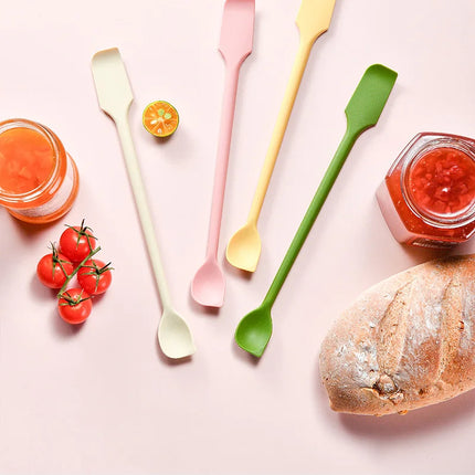 Silicone Spatula Set Double-Headed Scraper Cosmetic Jam Cream Deep Bottle Mini Spatula Lengthened Small Tip Spa Makeup Tool