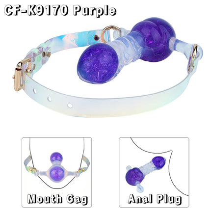 NNSX Silicone Mouth Gag with Adjustable Straps Breathable Ball Gag Deep Throat BDSM Adults Game Bondage Sex Toy For Women Men