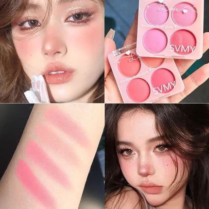 Sweet Ice Cream 4-Color Blush Brightening Peach Pink Color Transparent Natural Lightweight Blendable Face Color Face Makeup