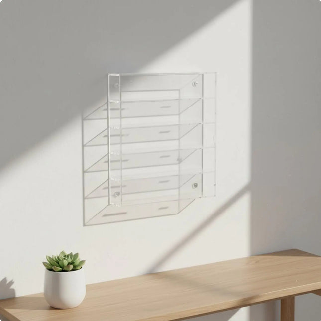 Acrylic Commemorative Coin Display Case Dustproof Wall Mount Coin Display Cabinet Holds 45 Coins for Collectors