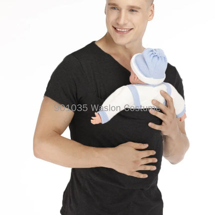 Adult Safety Kangaroo Pocket T Shirt Carrier Pregnancy Clothes Summer Short Sleeve Mother Father Top for Feeding Big Daddy Shirt