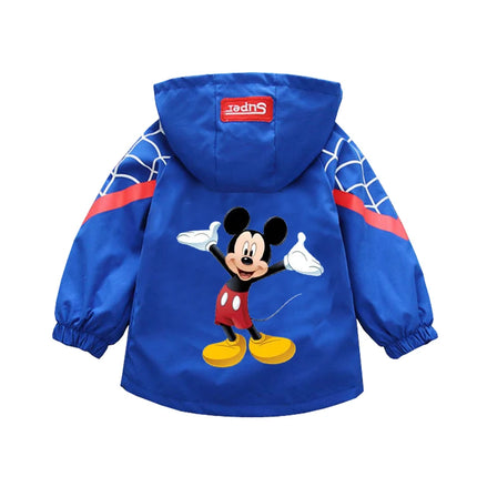 Children's Mickey Hooded Jacket 1-10 Years Autumn Boy's Windbreaker Zipper Hoodie Baby Boys Birthday Present Jacket Cosplay Coat