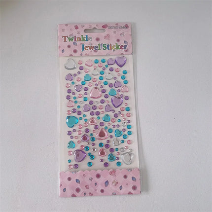 Large Love Diamond Sticker Ins3D Korean Diamond Decorative Handbook Sticker Face Sticker Children's and Girls' Crystal Diamonds