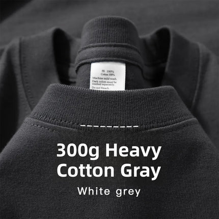 xinjiang cotton500G Heavy PureCotton Thick Drop Shoulder Short sleeve T-shirt Solid Loose Casual Men's and Women's Basic Half