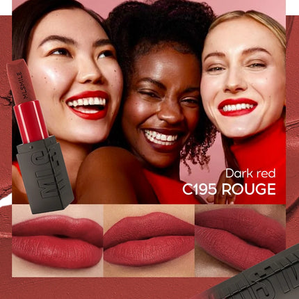 6-Color Embossed Matte Lipstick, Easy to Apply, Moisturizing and Natural Finish Long-Lasting Smooth Texture for Soft and Elegant