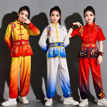 Children Clothing Ethnic Style Chinese Performance Kung Fu Uniform Boy Set Wushu Suit Cosplay Costumes Stage Girl Kids Clothes