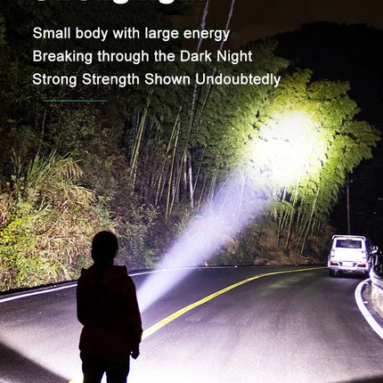 High Strong Power LED Flashlight Built-in Battery Type-C Rechargeable with Pen Clip Torch Outdoor Camping Emergency Lantern