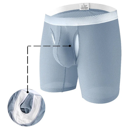 1pcs/2pcs/3pcs Long Leg Boxer Shorts for Men in Breathable Mesh Fabric Sport Underwear