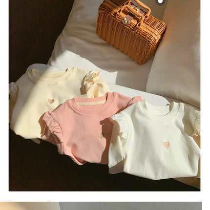 New Children's T-Shirt Sweater Girls Long-Sleeved Spring and Fall Models Long-Sleeved Bottoming Shirt Girls Sweater T-Shirt Long