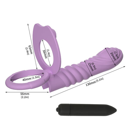 Adult Supplies Sex Toy Silicone Butt Plug Double Penetration Dildo Vibrator With Cock Ring Delayed Ejaculation Anal Plug For Men