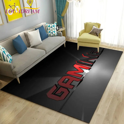 3D Cartoon Gamer Game Over Area Rug Large,Carpet Rug for Living Room Bedroom Sofa Doormat Decoration,Kid Play Non-slip Floor Mat