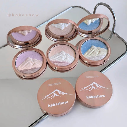 Kakashow 3 colors Sparkling highlighter Pearlescent Smooth Delicate High-Gloss Pressed Powder for Facial Brightening