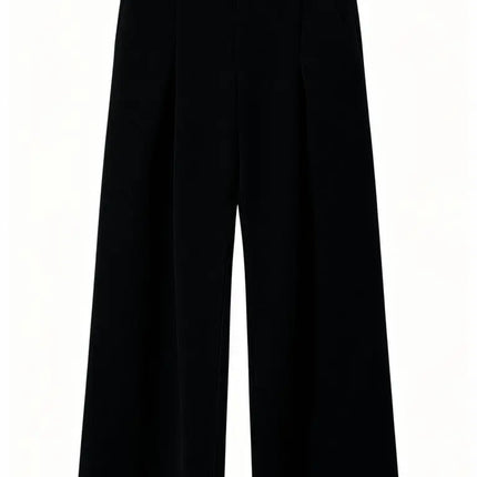 Harajuku Work Wear Wide Leg Suit Pants Men Business Pleated Curved Straight Long Trousers Streetwear Loose Casual Baggy Pants