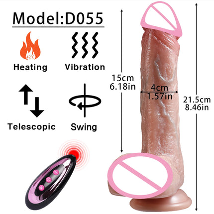 Thrusting Dildo Vibrator 10 Thrusting 10 Vibrating & Heating Modes Double Penetration Anal Plug Adult Sex Toys for Women Men