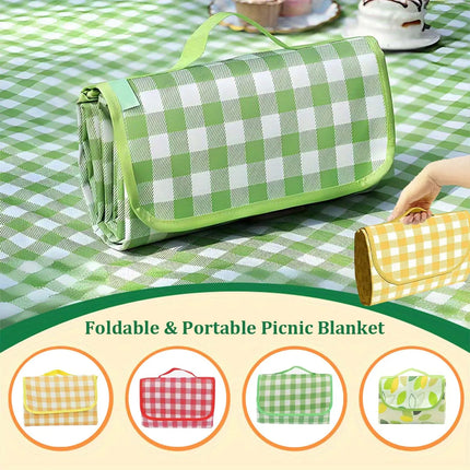 Foldable & Portable Picnic Blanket Thickened Waterproof Beach Blanket Lightweight Camping Tent Grassland Mat For Parties Travels