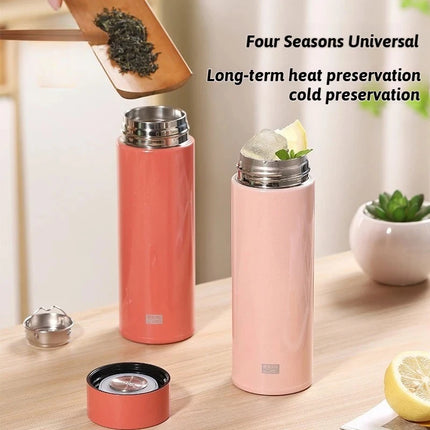 330ML Thermos Water Bottle With Tea Strainer Stainless Steel Car Thermal Sports Cup Keeps Cold and Heat Thermal Travel Mug