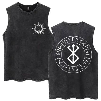 Anime Berserk Guts Washed Harajuku Tank Tops Retro Manga Gatsu Griffith Zodd Sleeveless T Shirts Unisex Cotton Oversized T-Shirt