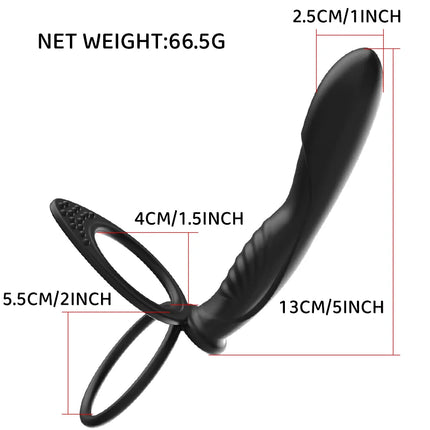 Double Penetration Anal Plug Vibrator Dildo Cock Ring Butt Plug For Men Strap On Penis Vagina Plug Adult Sex Toys For Couples