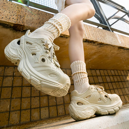 Fashion Breathable Chunky Sneakers Women 2025 Spring Summer New EVA Non Slip Wading Shoes Woman Thick Sole Platform Sports Shoes