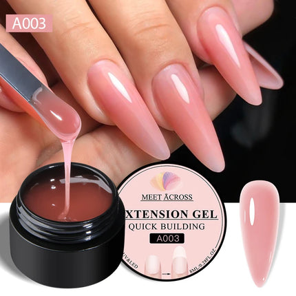 8ml Quick Building Extension Nail Gel Milky White Semi-Permanent UV/LED Gel Varnish Suitable for Manicure DIY Nail Prolong Tool