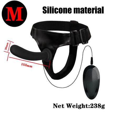 Remote Control Vibrating Silicone Strap On Dildo Harness, Adjustable Wearable Pegging Panties for Couples, Detachable Dual Stimu