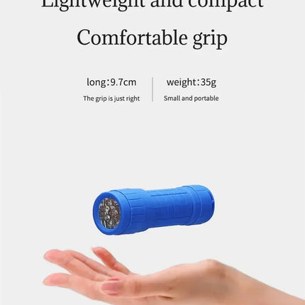 Mini Portable Flashlight Nine XPE Lamp Beads Strong Lighting Using 3 NO.7 Batteries Fixed Focus Pocket Outdoor Emergency Torch