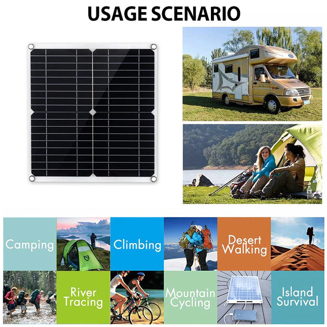 SOECOPO 20000W Peak Solar System Complete Kit 2*300W Panel 12V 24V To 220V 110V Inverter Socket 100A Controller for Home Camping