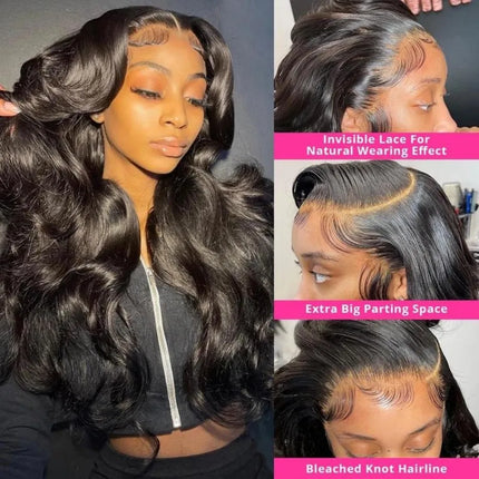 Brazilian Body Wave Lace Front Wig 13x6 HD Transparent Lace Frontal Wig 100% Human Hair Glueless 250 Density Wigs for Women