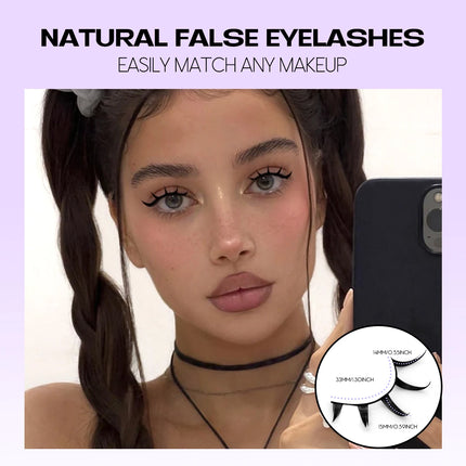 GROINNEYA Manga Lashes 3D Mink Lashes Natural Eyelashes Soft Cross Wispy False Eyelashes 3D Natural Lashes Eyelash Extension