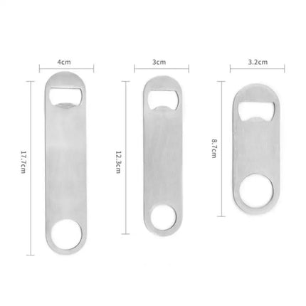 3 Size Durable Beer Bottle Opener Stainless Steel Flat Speed Bottle Cap Opener Remover Bar Blade Kitchen Tool Beer Party Supplie